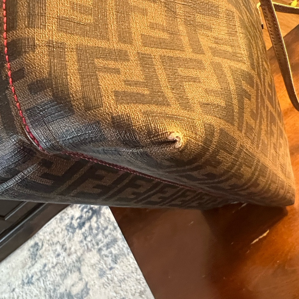Authentic FENDI Brown/Black Coated Zucca Canvas Tote - Picture 15 of 16
